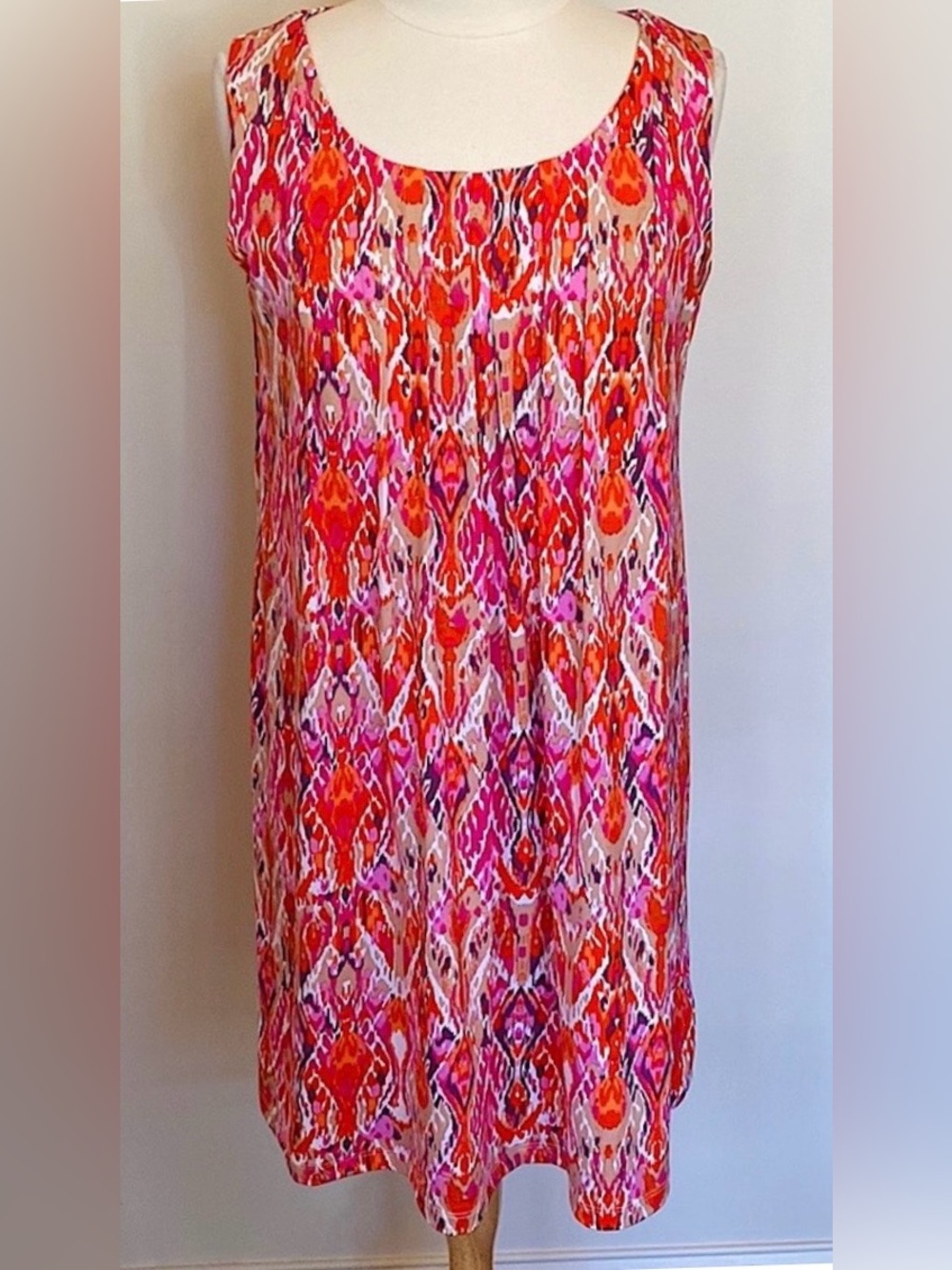 RN Studio by Ronni Nicole Red Orange Geometric SZ M Retro Modern Party Dress
